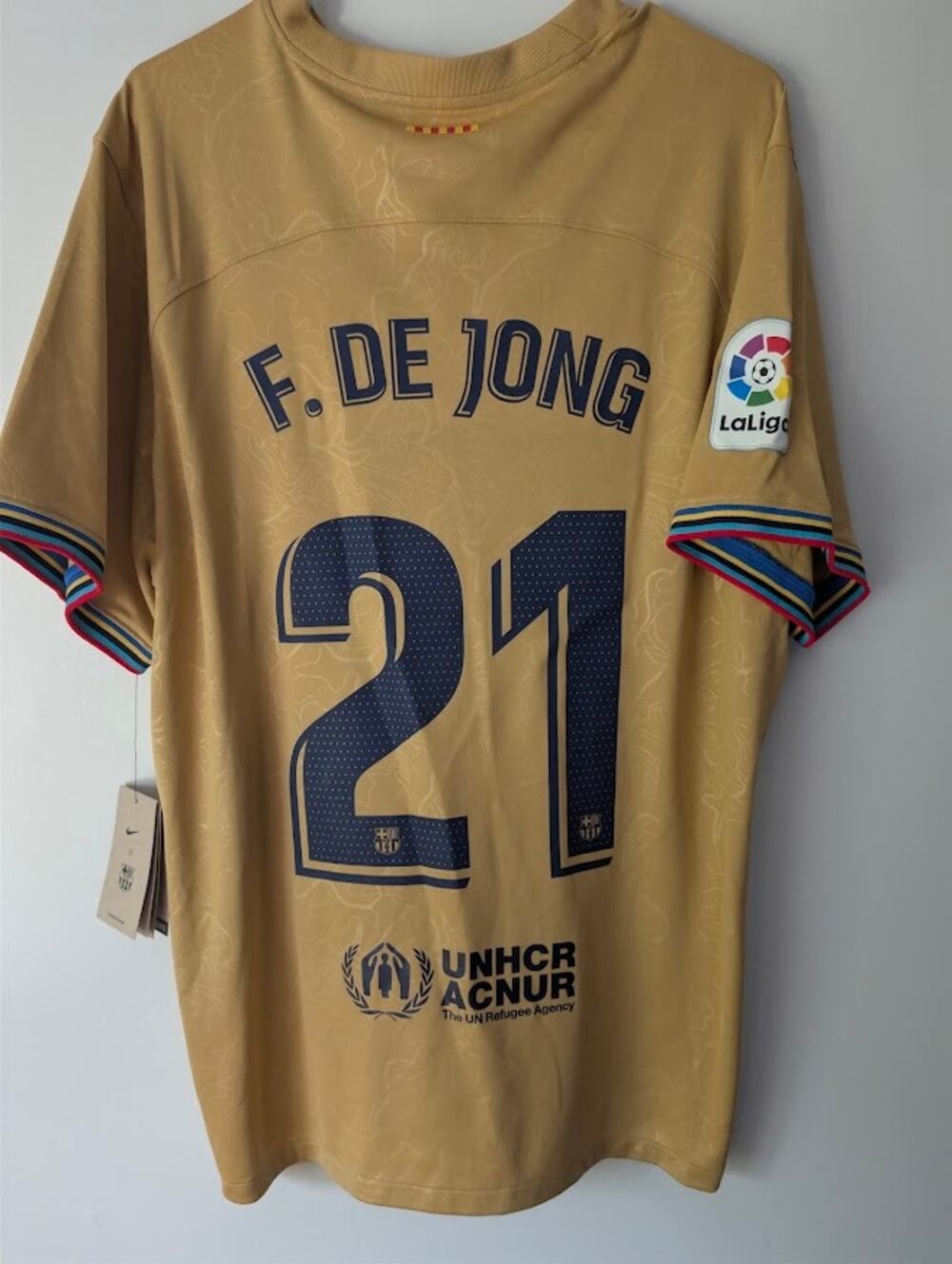 FC Barcelona 2022-23 Away Frenkie De Jong Jersey Men's XL La Liga Patched